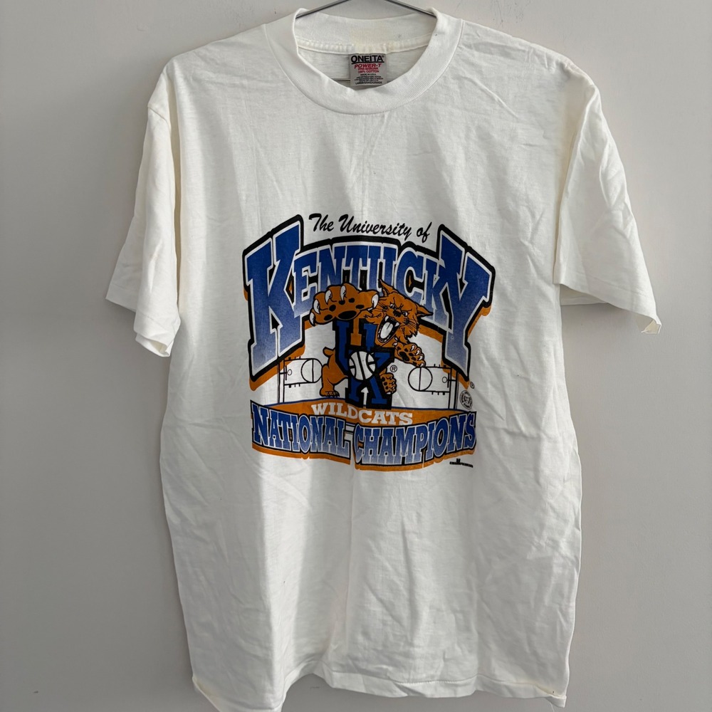 Vintage Oneita University of Kentucky Wildcats National Champions T-Shirt Mens L